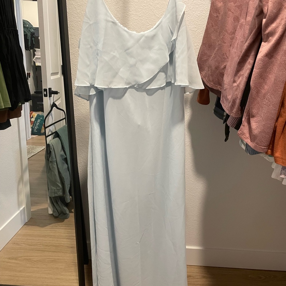 Elegant Light Blue Strap Dress